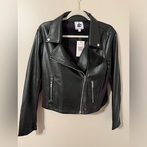 Juicy Couture Black Faux Leather Moto Jacket